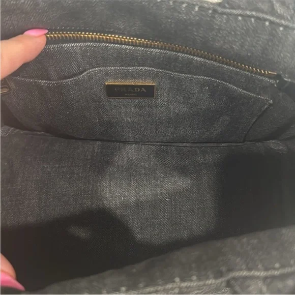Prada Black Denim Tote Bag - Picture 7 of 16